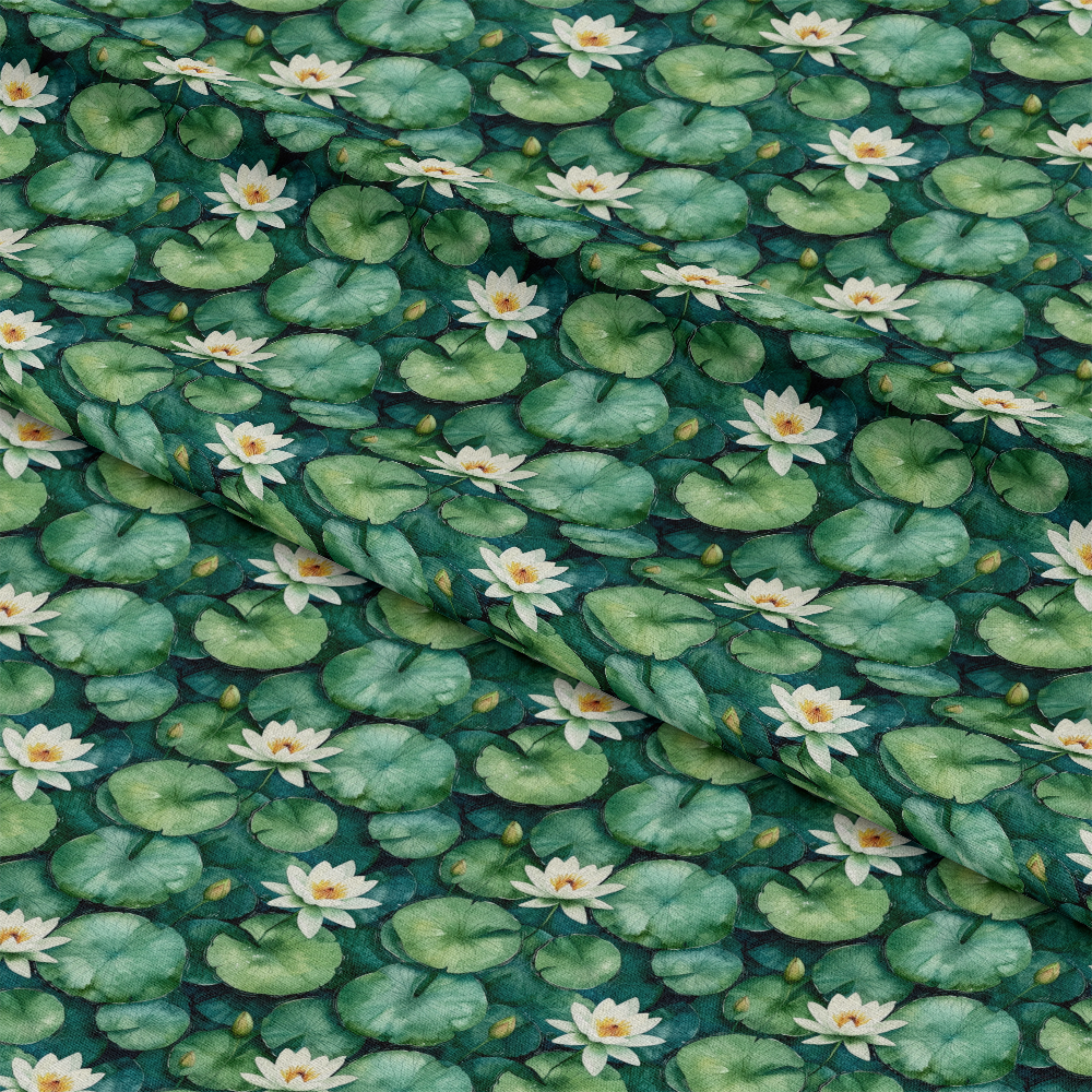 Swan in the Pond Pattern 12 Quilting Cotton Fabric