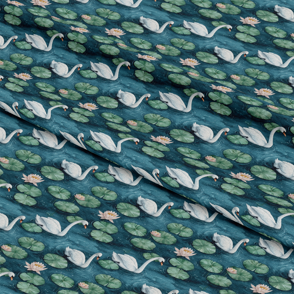 Swan in the Pond Pattern 14 Quilting Cotton Fabric