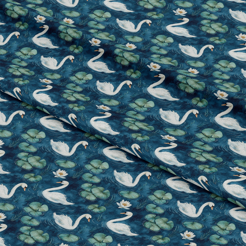 Swan in the Pond Pattern 16 Quilting Cotton Fabric