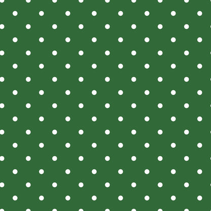 Sweet Strawberries Green Polka Dots Quilting Cotton Fabric