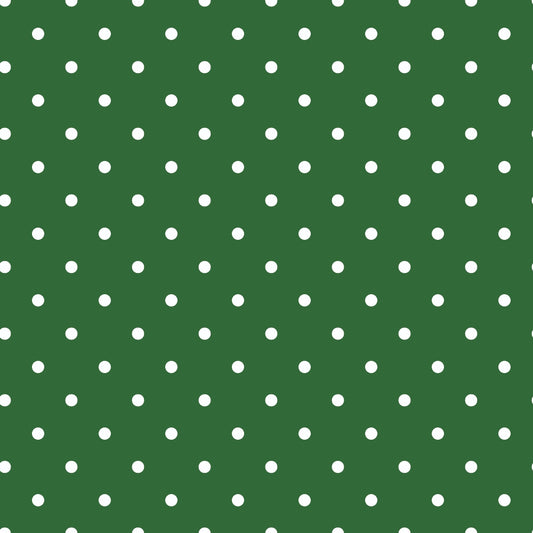 Sweet Strawberries Green Polka Dots Quilting Cotton Fabric