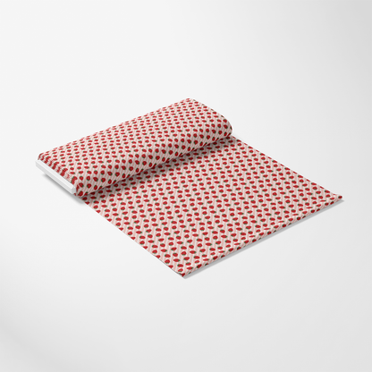 Sweet Strawberries Pink Diagonal Stripes Quilting Cotton Fabric