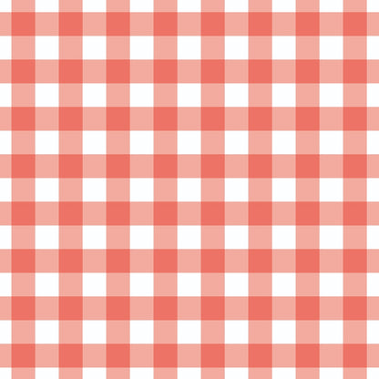 Sweet Strawberries Pink Gingham Quilting Cotton Fabric