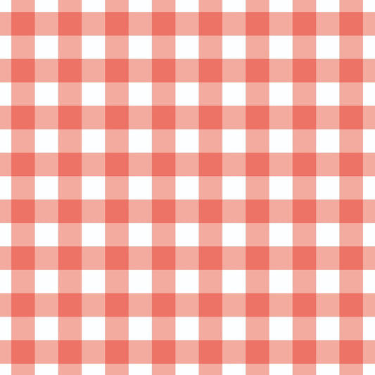 Sweet Strawberries Pink Gingham Quilting Cotton Fabric