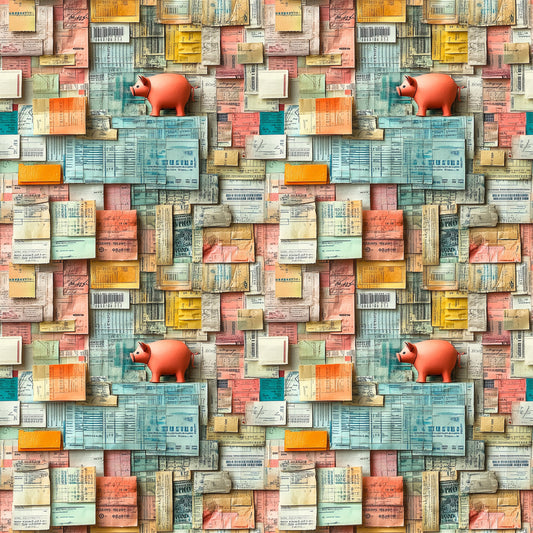 Tax Day Receipts Pattern 1 Quilting Cotton Fabric