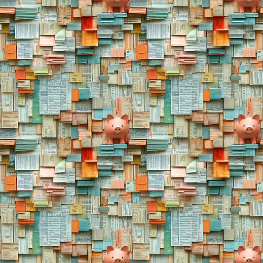 Tax Day Receipts Pattern 4 Quilting Cotton Fabric