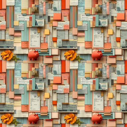 Tax Day Receipts Pattern 5 Quilting Cotton Fabric