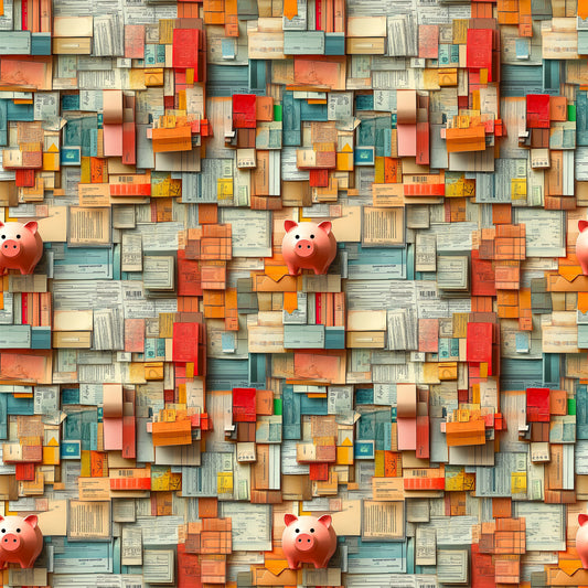 Tax Day Receipts Pattern 6 Quilting Cotton Fabric