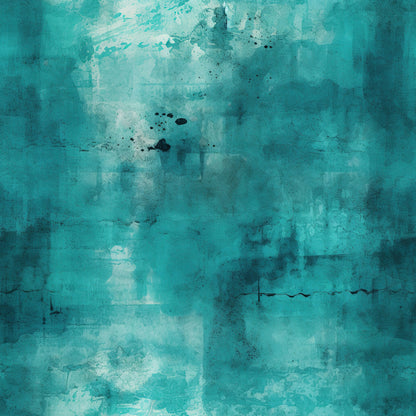 teal, turquoise, aqua, grunge, distressed, weathered, abstract, textured, vintage, worn, patina, oxidized, rustic, moody, atmospheric, quilting cotton, fabric panel, aged surface, blue-green, artistic