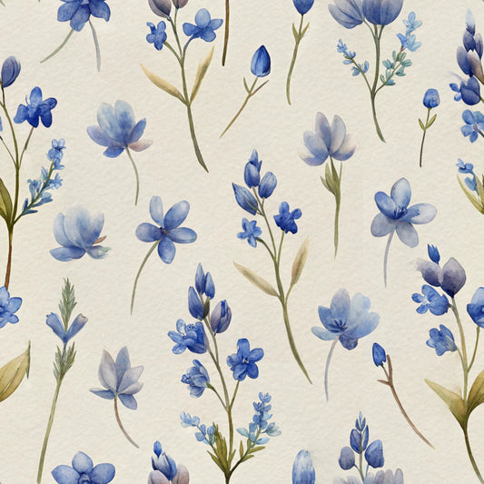 Texas Bluebonnet Flower Pattern 13 Quilting Cotton Fabric