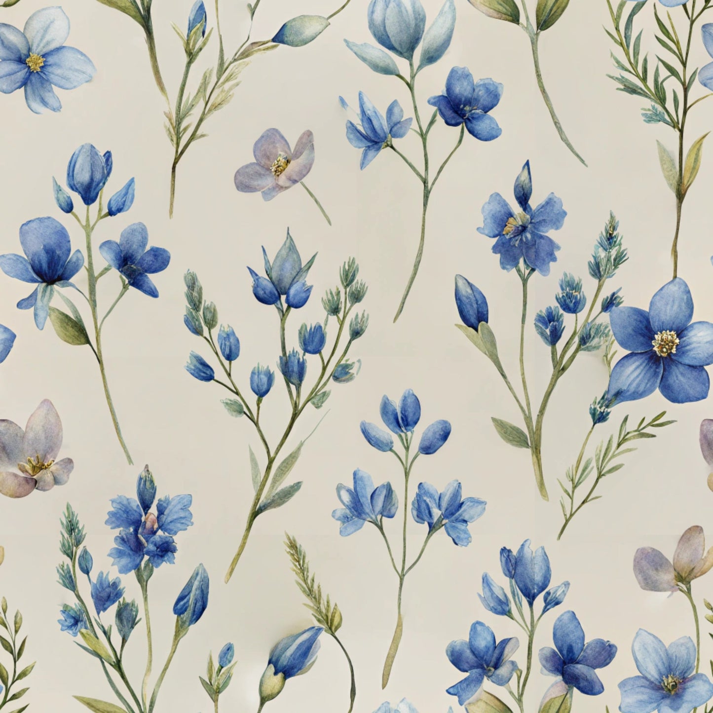 Texas Bluebonnet Flower Pattern 14 Quilting Cotton Fabric