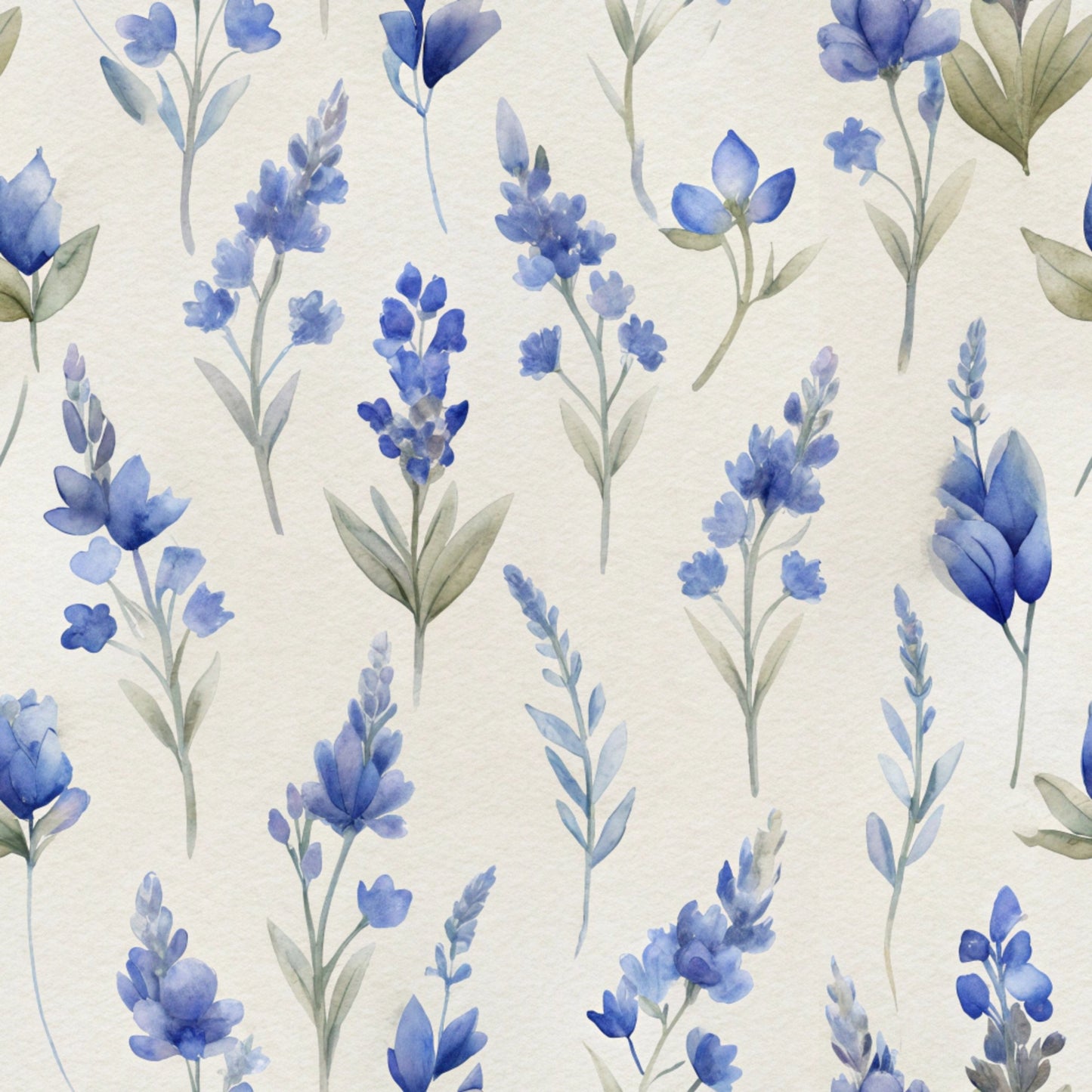 Texas Bluebonnet Flower Pattern 18 Quilting Cotton Fabric
