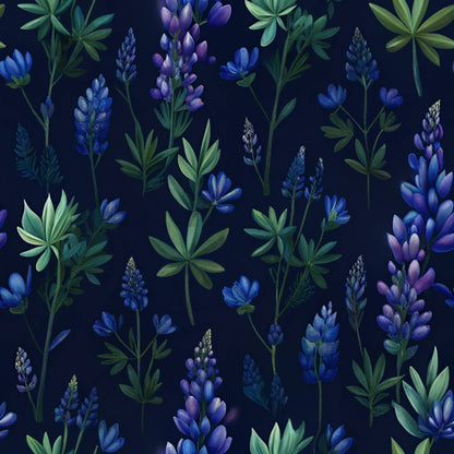 Texas Bluebonnet Flower Pattern 2 Quilting Cotton Fabric