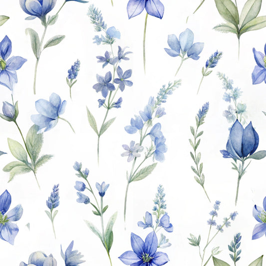 Texas Bluebonnet Flower Pattern 4 Quilting Cotton Fabric