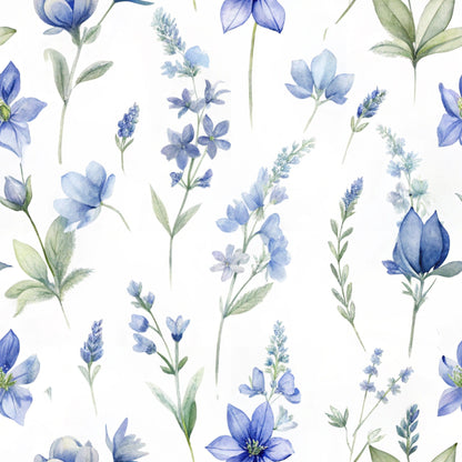 Texas Bluebonnet Flower Pattern 4 Quilting Cotton Fabric