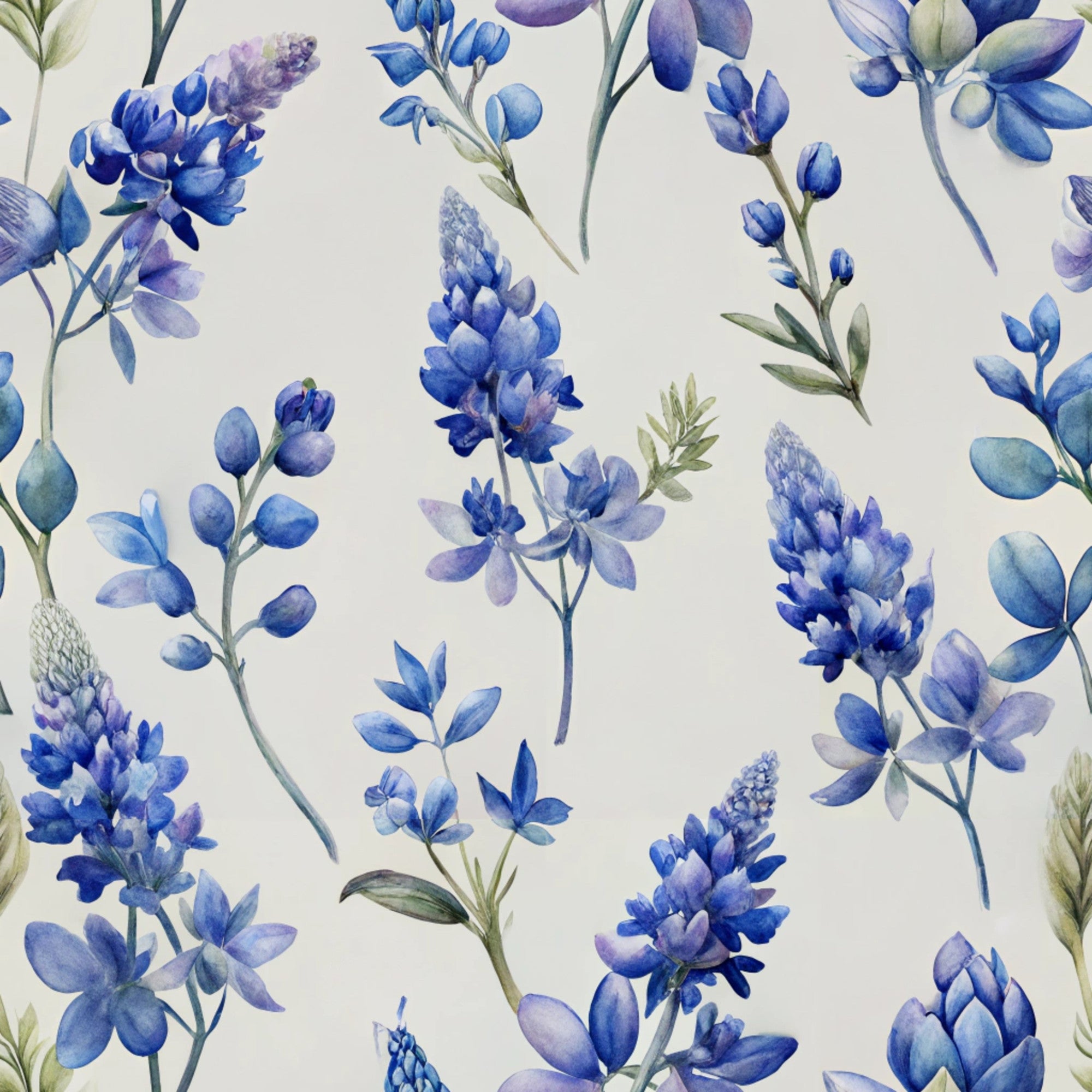 Texas Bluebonnet Flower Pattern 5 Quilting Cotton Fabric ...