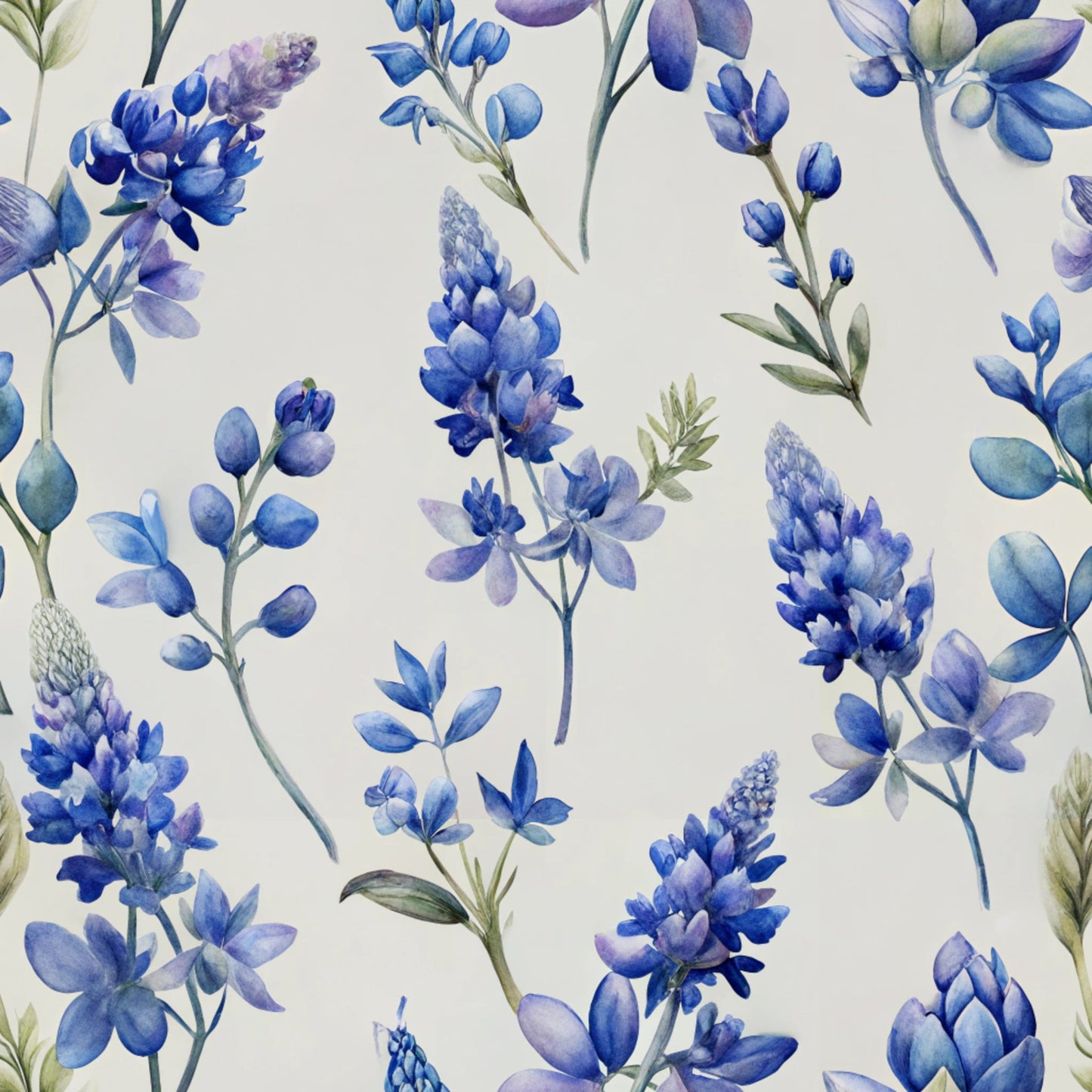 Texas Bluebonnet Flower Pattern 5 Quilting Cotton Fabric