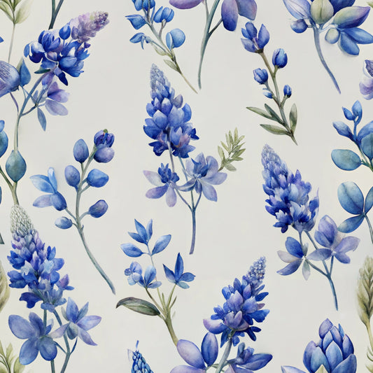 Texas Bluebonnet Flower Pattern 5 Quilting Cotton Fabric