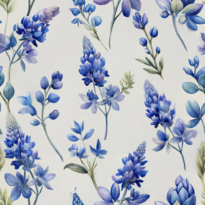 Texas Bluebonnet Flower Pattern 5 Quilting Cotton Fabric