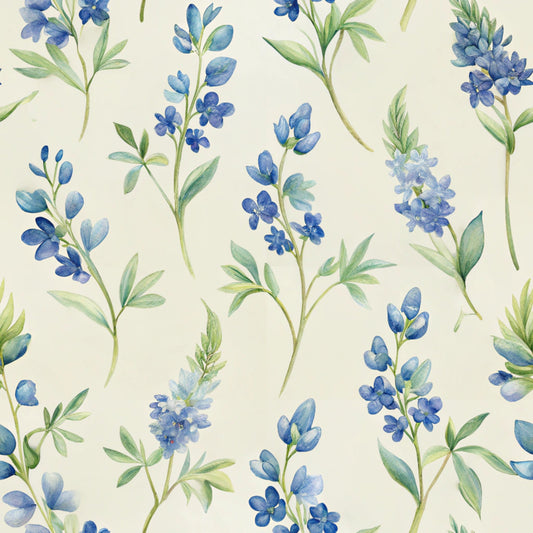 Texas Bluebonnet Flower Pattern 7 Quilting Cotton Fabric