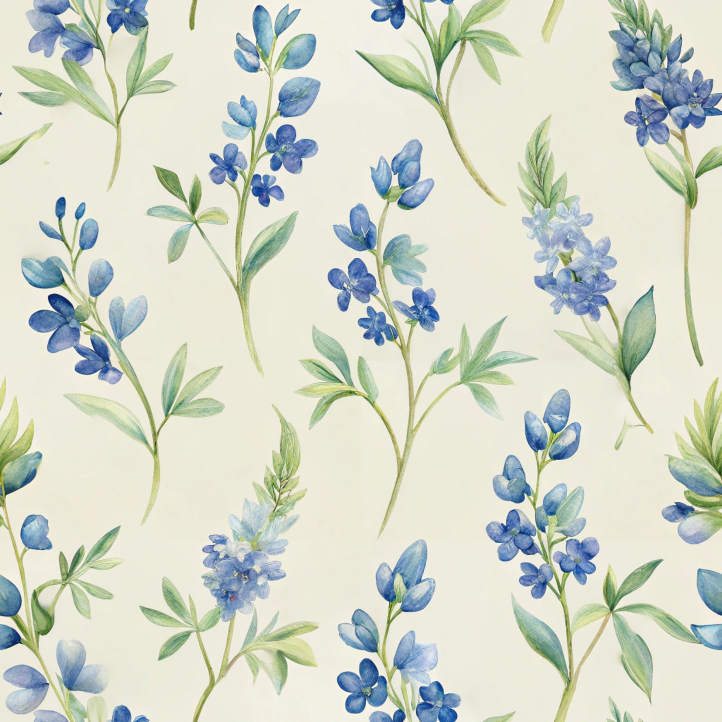 Texas Bluebonnet Flower Pattern 7 Quilting Cotton Fabric