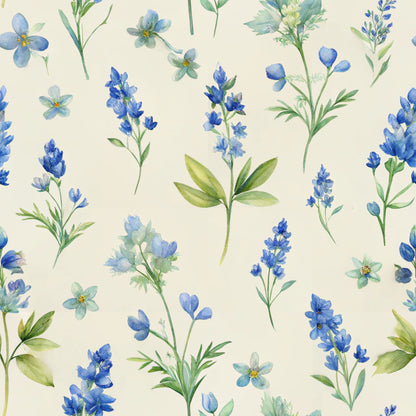 Texas Bluebonnet Flower Pattern 8 Quilting Cotton Fabric