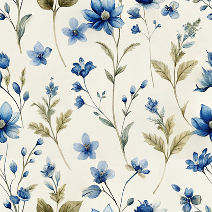 Texas Bluebonnet Flower Pattern 9 Quilting Cotton Fabric