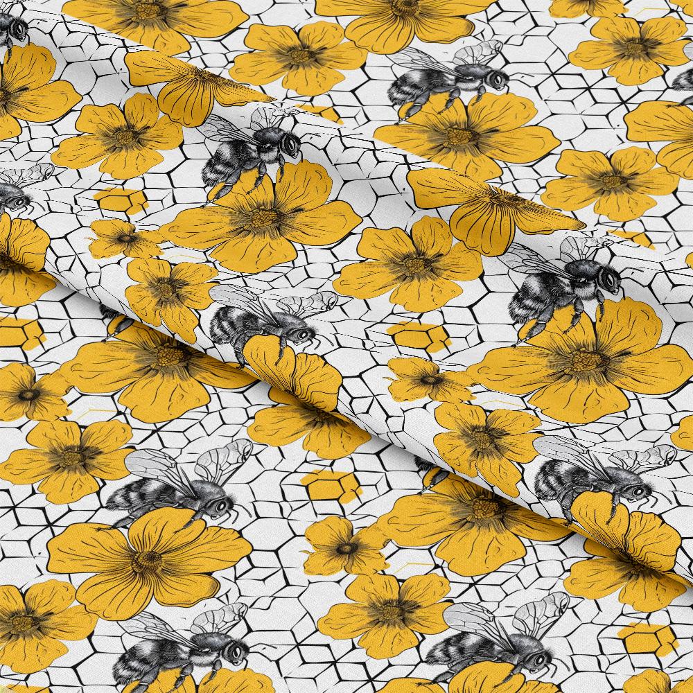 The Bee Swarm Pattern 20 Quilting Cotton Fabric