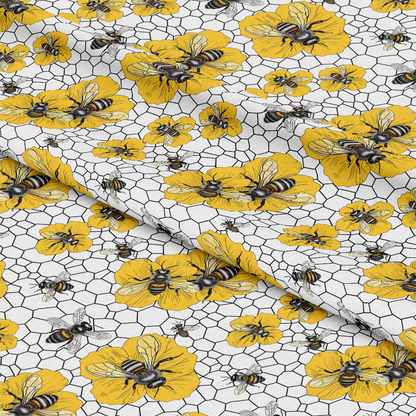 The Bee Swarm Pattern 21 Quilting Cotton Fabric