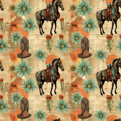 The Cowboy Life Pattern 11 Quilting Cotton Fabric