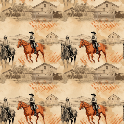 The Cowboy Life Pattern 4 Quilting Cotton Fabric