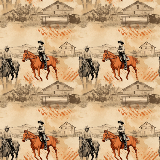 The Cowboy Life Pattern 4 Quilting Cotton Fabric