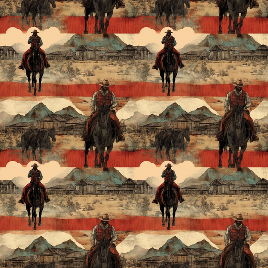 The Cowboy Life Pattern 7 Quilting Cotton Fabric