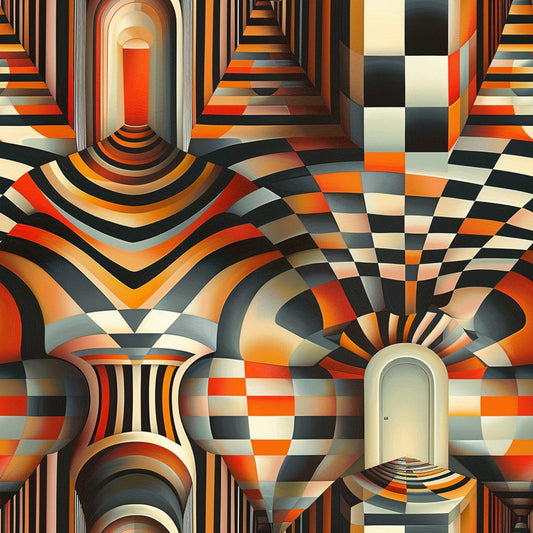 Three Dimensional Optical Illusion Arts Pattern 1 Quilting Cotton Fabric