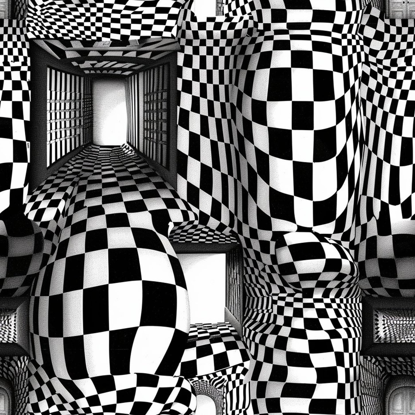 Three Dimensional Optical Illusion Arts Pattern 10 Quilting Cotton Fabric