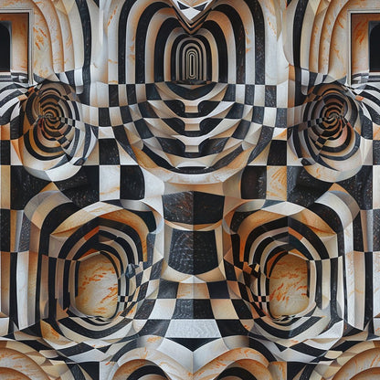 Three Dimensional Optical Illusion Arts Pattern 12 Quilting Cotton Fabric