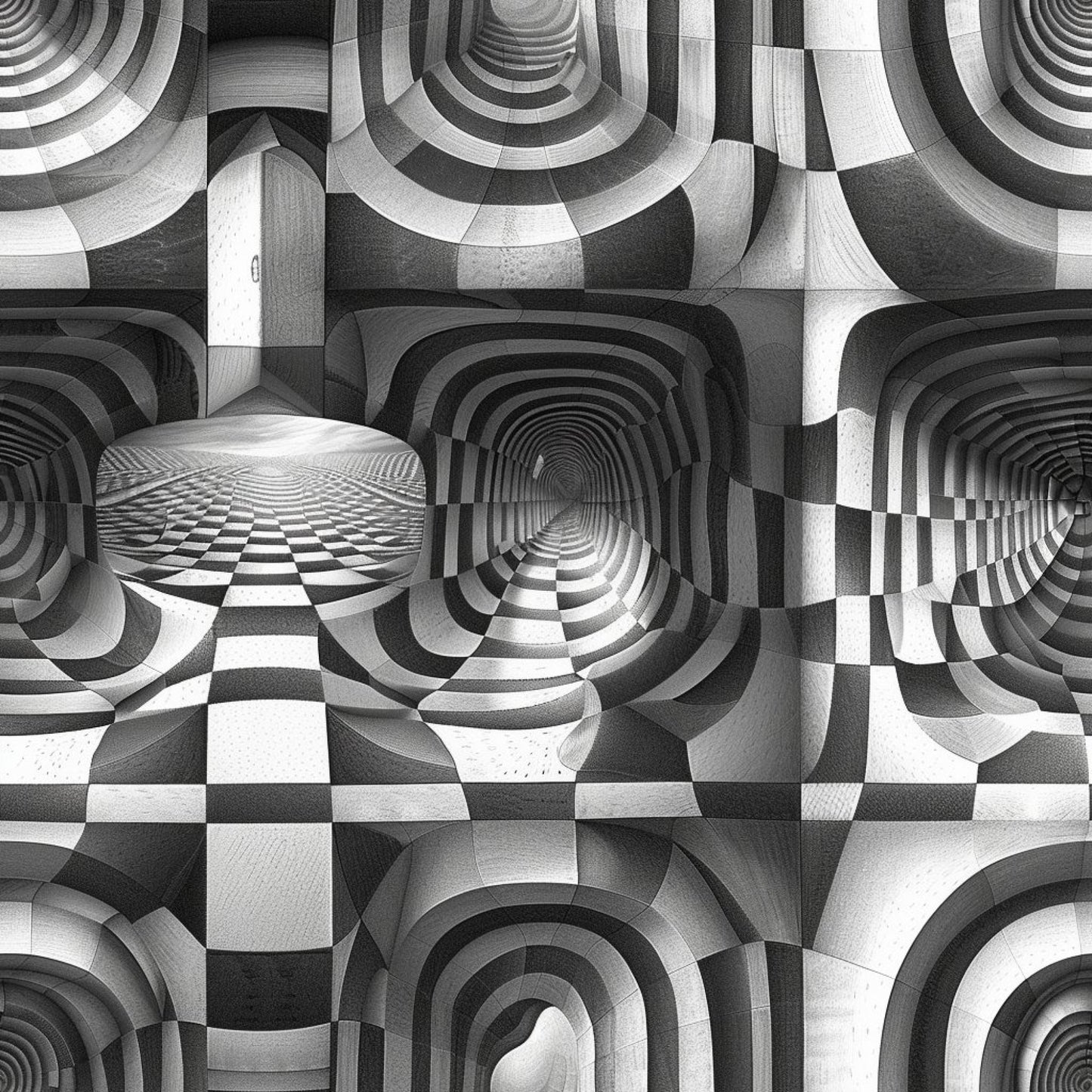 Three Dimensional Optical Illusion Arts Pattern 3 Quilting Cotton Fabric