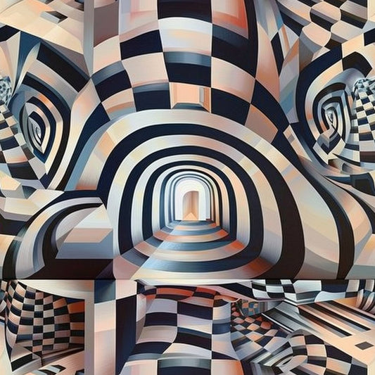 Three Dimensional Optical Illusion Arts Pattern 4 Quilting Cotton Fabric