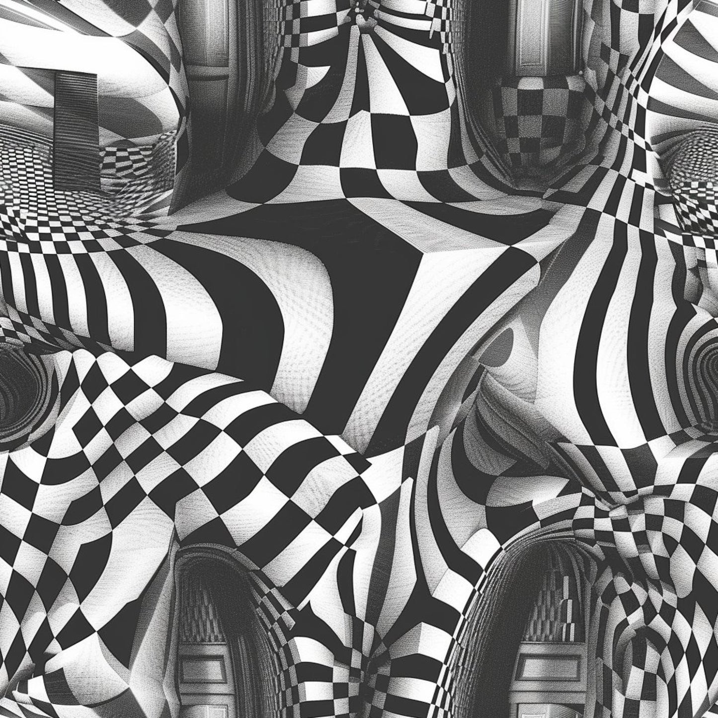 Three Dimensional Optical Illusion Arts Pattern 6 Quilting Cotton Fabric