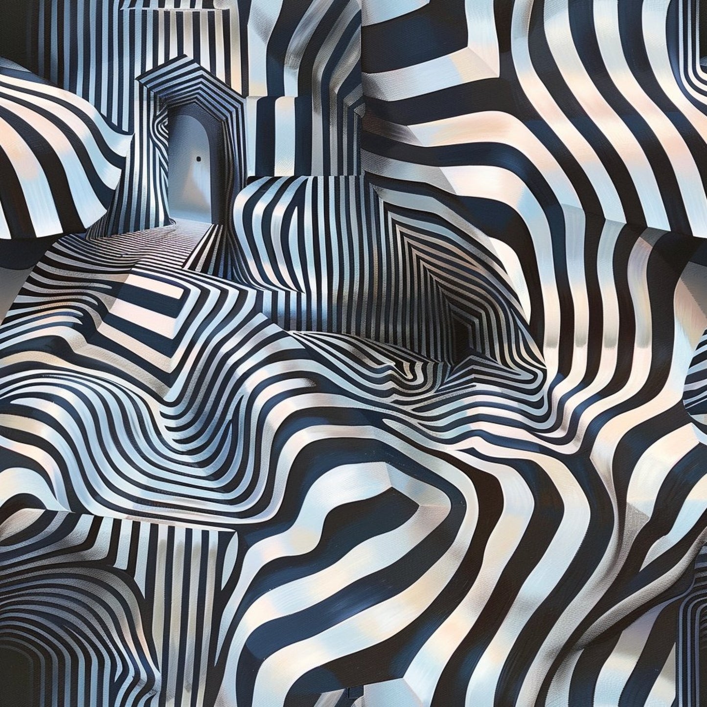 Three Dimensional Optical Illusion Arts Pattern 7 Quilting Cotton Fabric