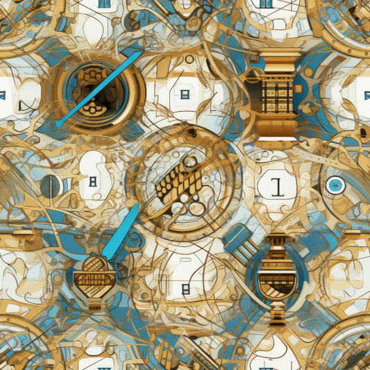 Time Travel Pattern 8 Quilting Cotton Fabric