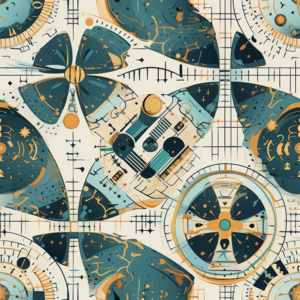 Time Travel Pattern 9 Quilting Cotton Fabric