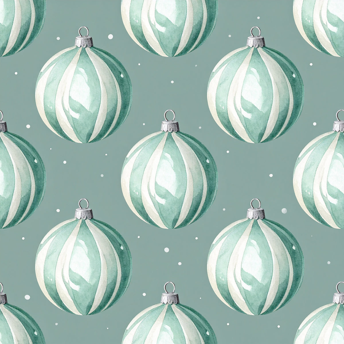 Traditional Christmas Watercolor Pattern 10 Quilting Cotton Fabric