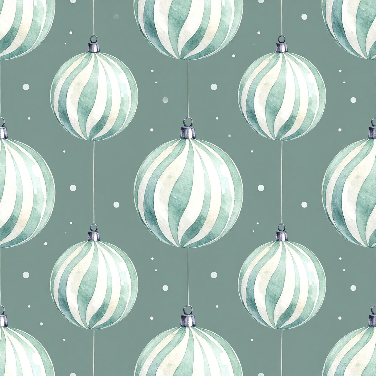 Traditional Christmas Watercolor Pattern 11 Quilting Cotton Fabric