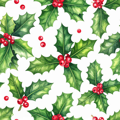Traditional Christmas Watercolor Pattern 18 Quilting Cotton Fabric