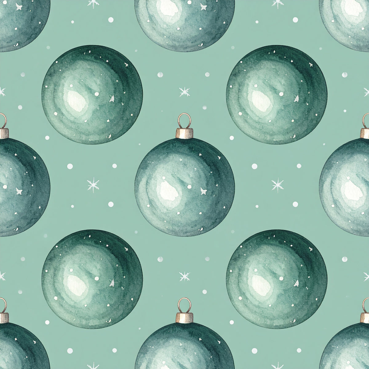 Traditional Christmas Watercolor Pattern 27 Quilting Cotton Fabric
