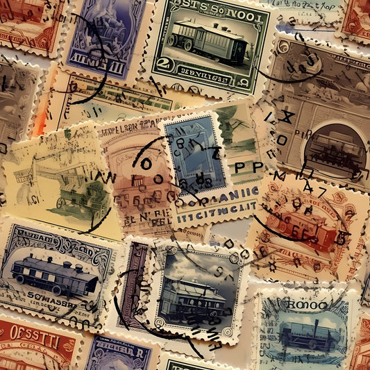 Travel Stamps Pattern 1 Quilting Cotton Fabric