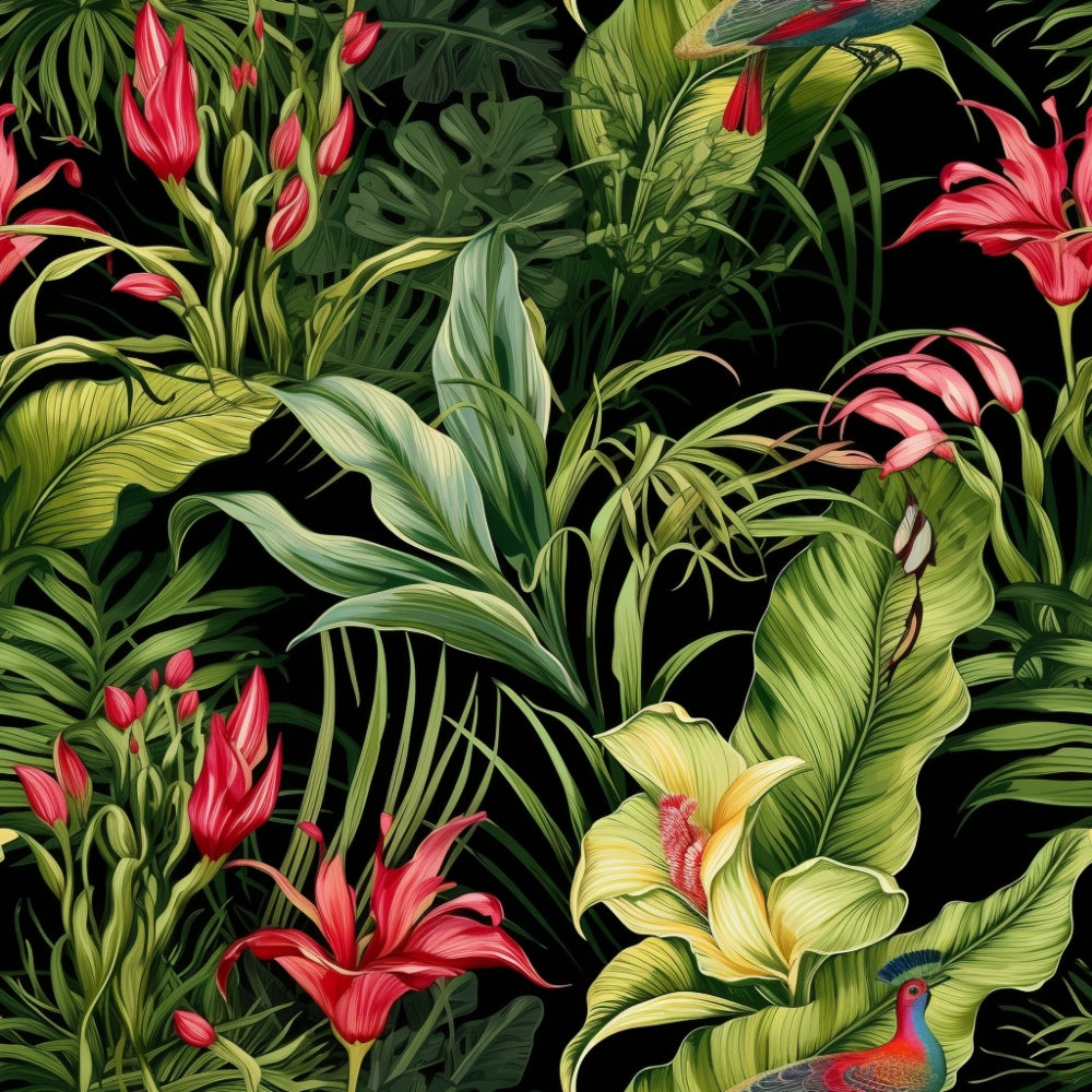 Tropical Flowers Pattern 1 Quilting Cotton Fabric