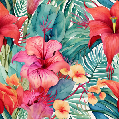 Tropical Flowers Pattern 10 Quilting Cotton Fabric