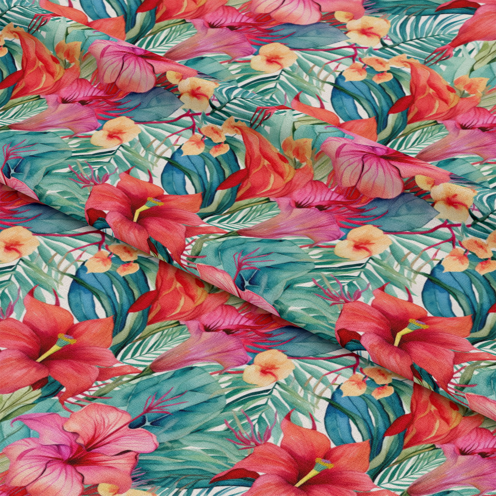 Tropical Flowers Pattern 10 Quilting Cotton Fabric